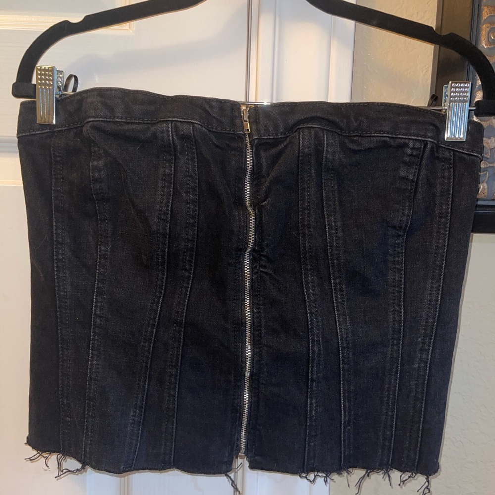 NWT Zara Black Denim Top